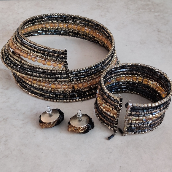 Cleopatra style glass seed beads jewelry set - Picture 12 of 15